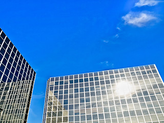Image showing Blue offices buildings