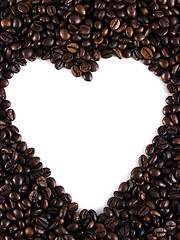 Image showing Coffee beans heart