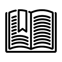 Image showing Icon Of Open Book With Bookmark