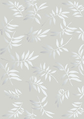 Image showing Silver  floral  background