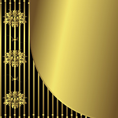 Image showing Black and golden vintage background 