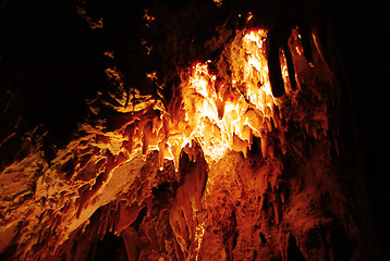 Image showing Stalagmites in stone cave