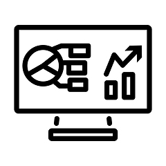 Image showing Monitor With Analytics Diagram Icon