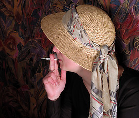 Image showing Woman smoking