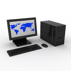 Image showing Computer with earth