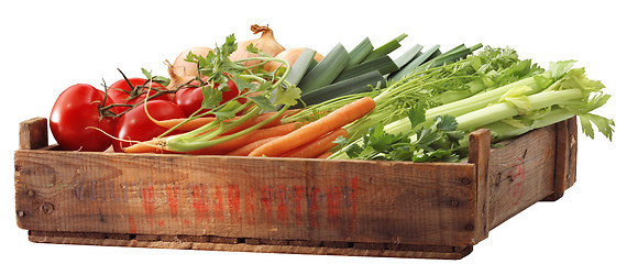 Image showing Crate of healthy vegetables
