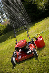 Image showing Red Lawn Mower