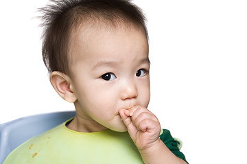 Image showing Baby feeding time