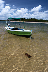 Image showing Boat in crystalline clear sea in Brazil