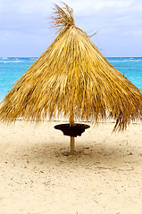 Image showing Tropical beach umbrella
