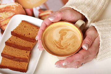 Image showing Small break - coffee and cake