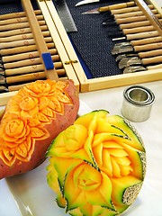 Image showing Sweet potato and melon - carving