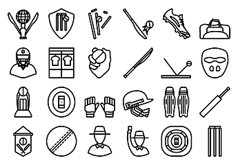 Image showing Cricket Icon Set