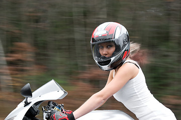 Image showing Blonde Biker Girl