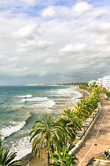 Image showing panoramic view of Marbella promenade