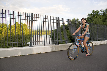 Image showing Girl Riding a Bike