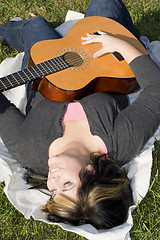 Image showing Girl With a Guitar