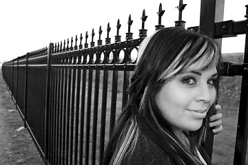 Image showing Girl by the Fence