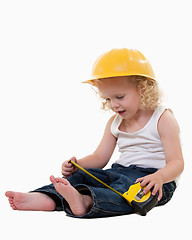 Image showing Little construction worker