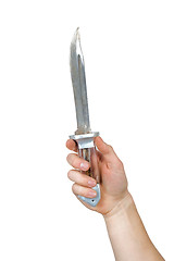 Image showing Knife in a hand. Isolated on white