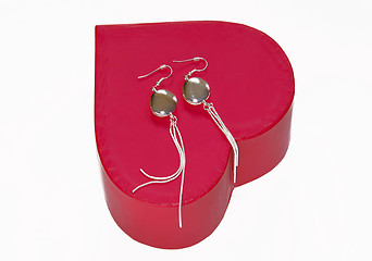 Image showing Silver earrings gift