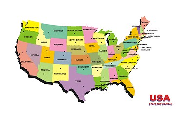 Image showing Usa Map Color