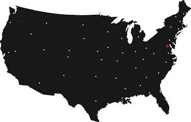 Image showing Usa Map Black