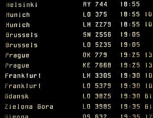 Image showing airport departures board