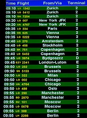 Image showing Airport departures screen