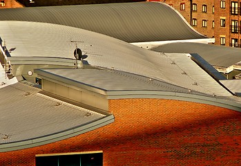 Image showing Roof tops view at the end of the day