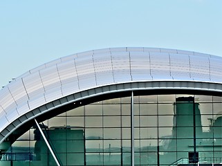 Image showing Glass building roof