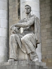 Image showing Statue in front of Palace of Culture and Science Warsaw