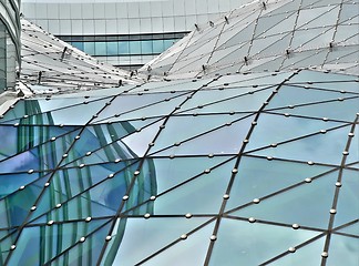 Image showing Glass building roof