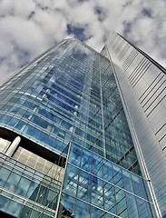 Image showing Skyscraper under cloudy sky