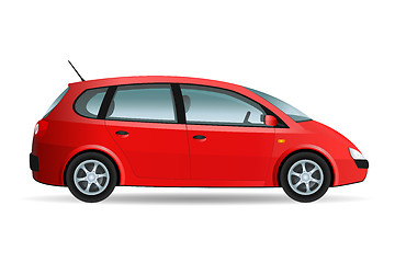 Image showing Red Minivan