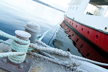 Image showing Ship moored at a quay