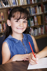 Image showing Child in School Library