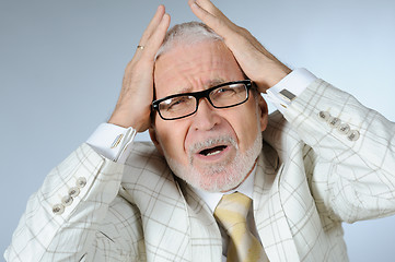 Image showing Portrait of unhappy senior businessman