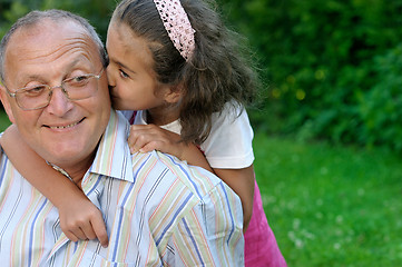 Image showing Happy kid and grandfather