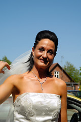 Image showing Happy bride in white dress