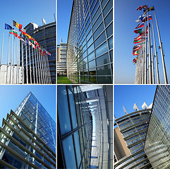 Image showing European parliament collage