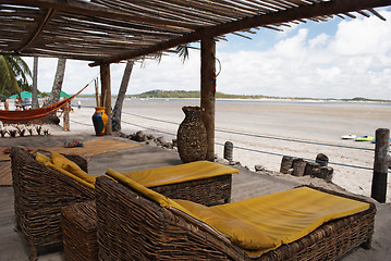 Image showing bamboo cabin at the beach