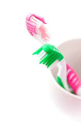 Image showing two toothbrushes