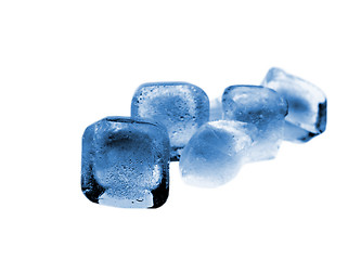 Image showing Blue Colored Ice Cubes 