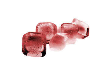 Image showing Red Colored Ice Cubes