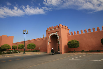 Image showing Gate in traditional oriental style in Marrakech, Morocco