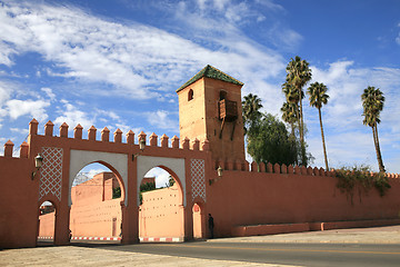 Image showing Gate in traditional oriental style in Marrakech, Morocco