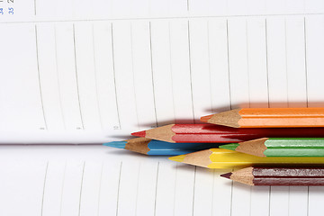 Image showing Color pencil and agenda