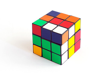 Image showing Magic cube, also known as rubik's cube, isolated over white background