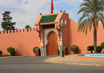 Image showing one of the Royal Palace gates in Marrakech